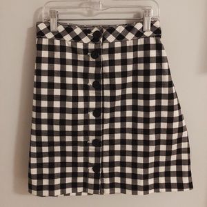 Divided Checkered Mini Skirt